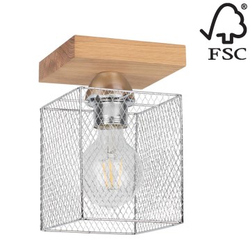 Iluminação de teto NORMAN WOOD 1xE27/25W/230V carvalho mate - certificado por FSC