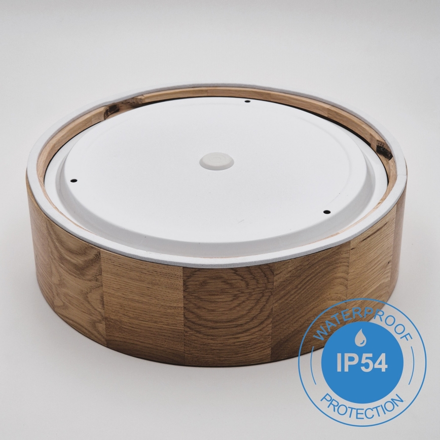 Iluminação de teto de casa de banho OAK 2xE27/15W/230V IP54 carvalho ø 27 cm - FSC certificado