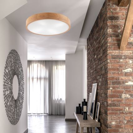 Iluminação de teto OAK 4xE27/60W/230V ø 57 cm carvalho