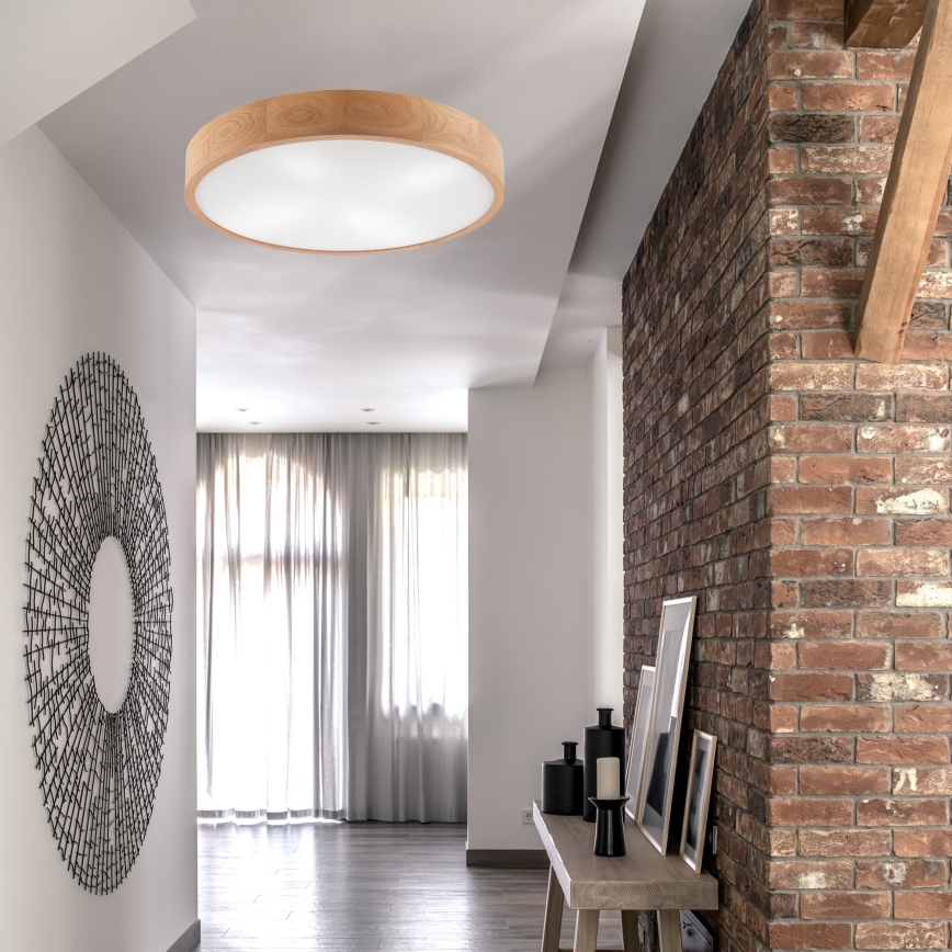 Iluminação de teto OAK 4xE27/60W/230V ø 57 cm carvalho