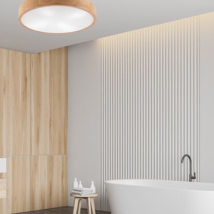 Iluminação de teto OAK 4xE27/60W/230V ø 57 cm carvalho