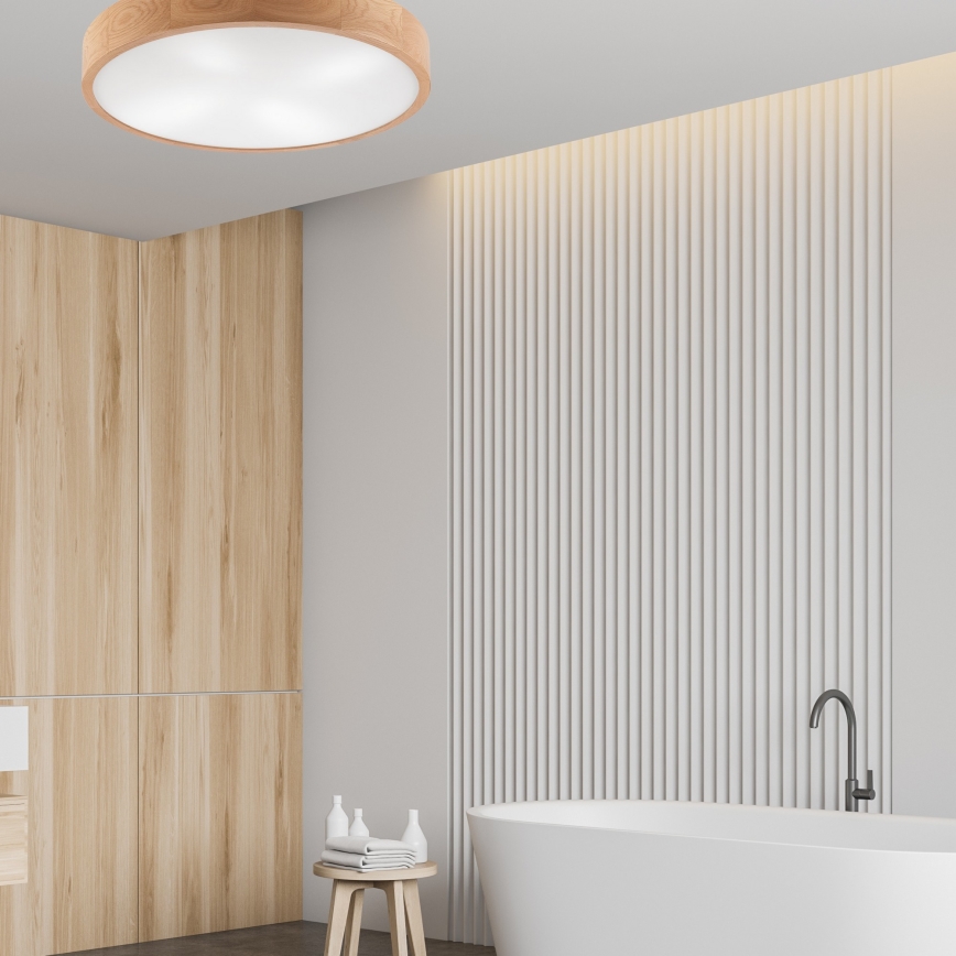Iluminação de teto OAK 4xE27/60W/230V ø 57 cm carvalho