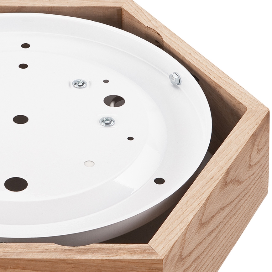 Iluminação de teto OAK HEX 1xE27/60W/230V d. 32 cm carvalho