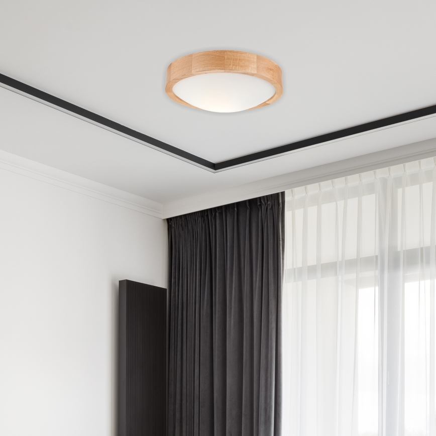 Iluminação de teto OAK SLIM 1xE27/60W/230V carvalho ø 27 cm - FSC certificado