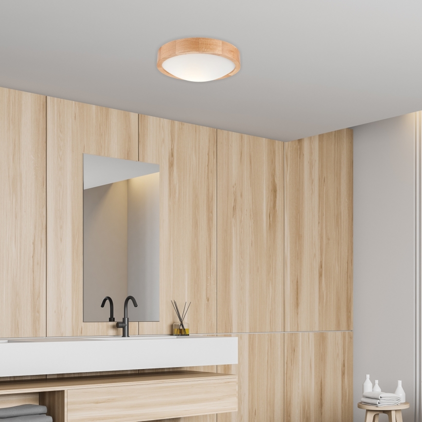 Iluminação de teto OAK SLIM 1xE27/60W/230V carvalho ø 27 cm - FSC certificado