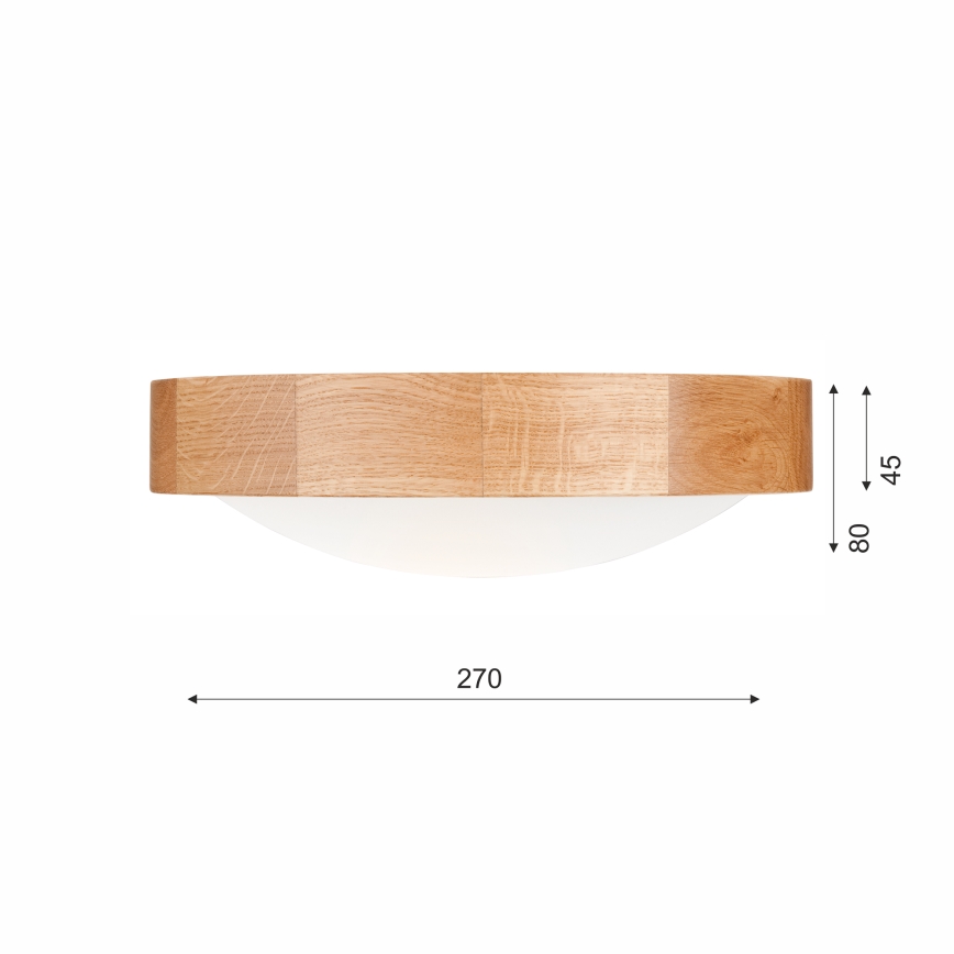 Iluminação de teto OAK SLIM 1xE27/60W/230V carvalho ø 27 cm - FSC certificado