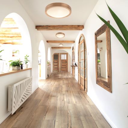 Iluminação de teto OAK SLIM 2xE27/60W/230V carvalho ø 37 cm - FSC certificado