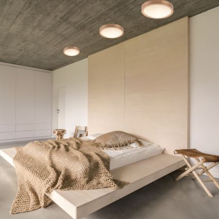 Iluminação de teto OAK SLIM 2xE27/60W/230V carvalho ø 37 cm - FSC certificado