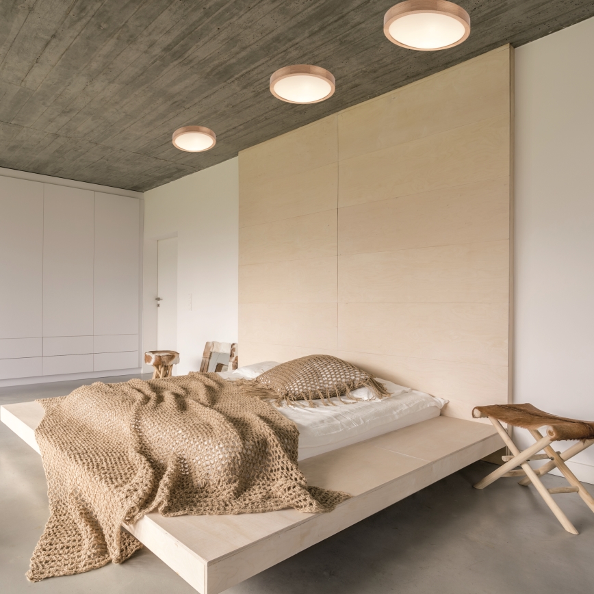 Iluminação de teto OAK SLIM 2xE27/60W/230V carvalho ø 37 cm - FSC certificado