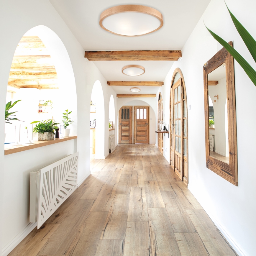 Iluminação de teto OAK SLIM 3×E27/60W/230V Carvalho ø 47 cm