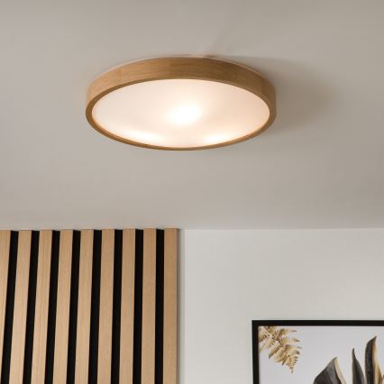 Iluminação de teto OAK SLIM 3×E27/60W/230V Carvalho ø 47 cm