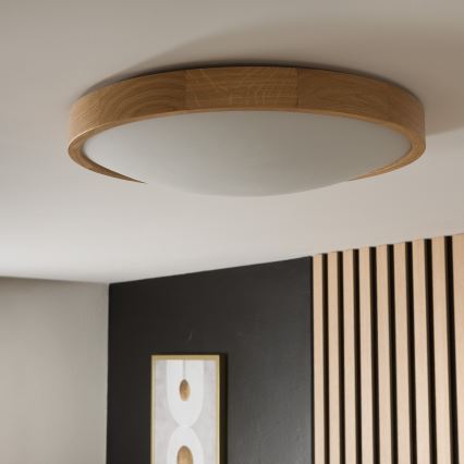 Iluminação de teto OAK SLIM 3×E27/60W/230V Carvalho ø 47 cm