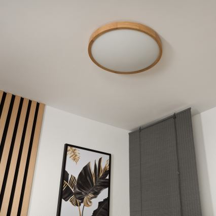 Iluminação de teto OAK SLIM 3×E27/60W/230V Carvalho ø 47 cm