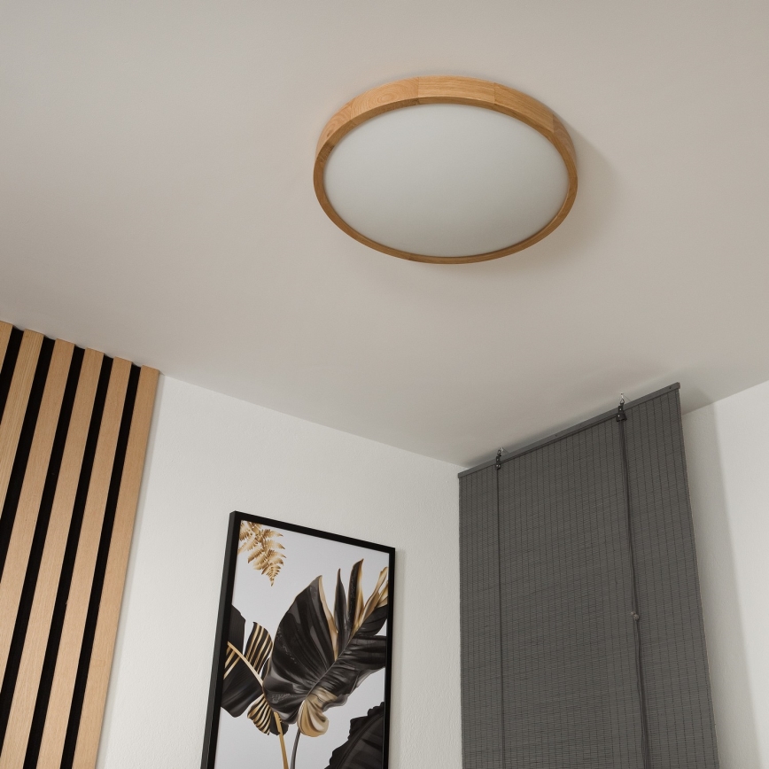 Iluminação de teto OAK SLIM 3×E27/60W/230V Carvalho ø 47 cm