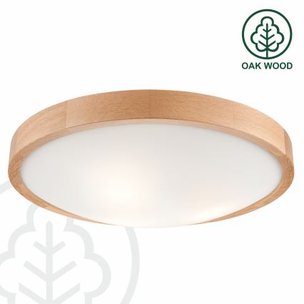 Iluminação de teto OAK SLIM 3×E27/60W/230V Carvalho ø 47 cm