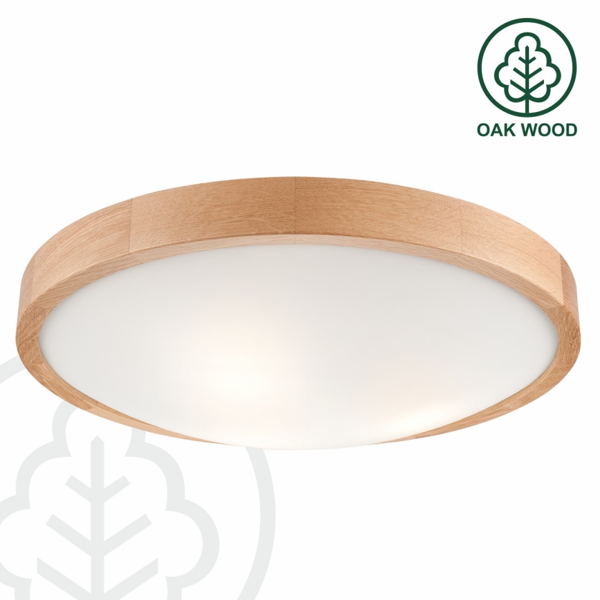 Iluminação de teto OAK SLIM 3×E27/60W/230V Carvalho ø 47 cm