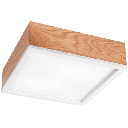 Iluminação de teto OAK SQUARE 2xE27/15W/230V 31x31 cm carvalho/branco