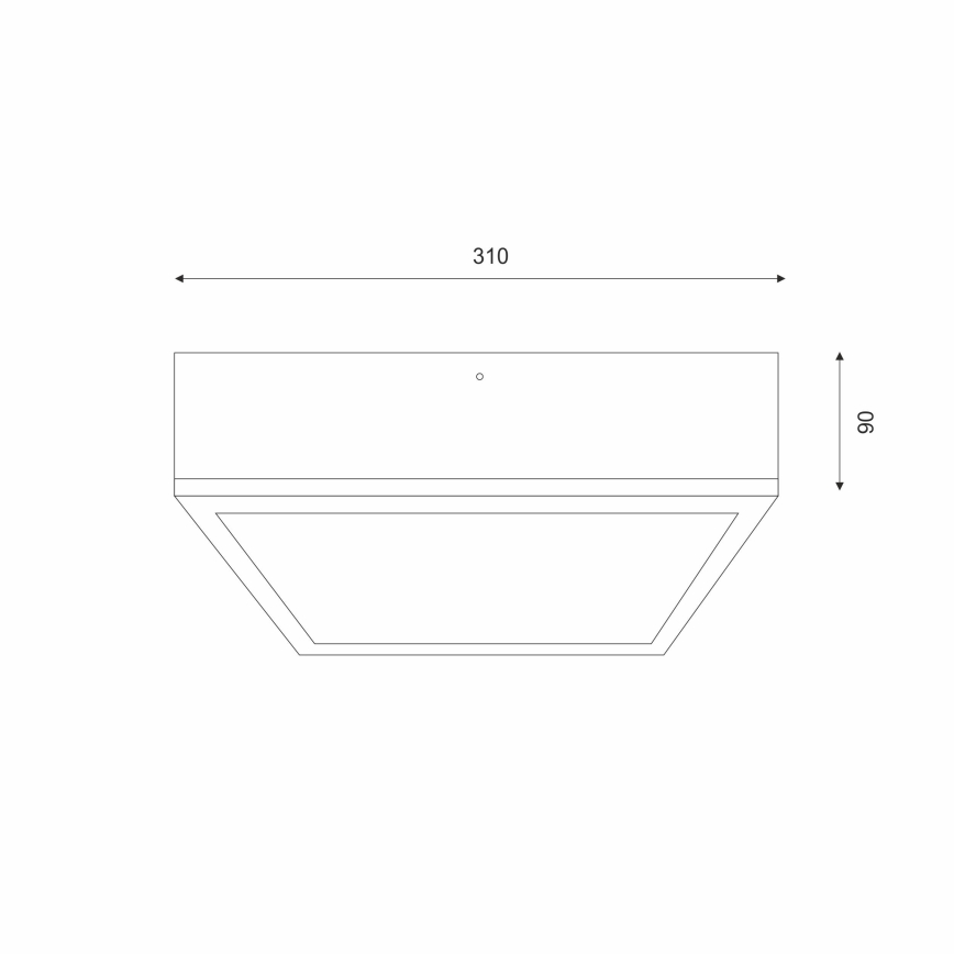 Iluminação de teto OAK SQUARE 2xE27/15W/230V 31x31 cm carvalho/branco