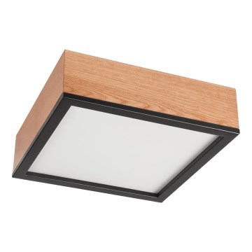 Iluminação de teto OAK SQUARE 2xE27/15W/230V 31x31 cm carvalho/preto