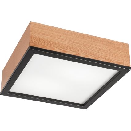 Iluminação de teto OAK SQUARE 2xE27/15W/230V 31x31 cm carvalho/preto