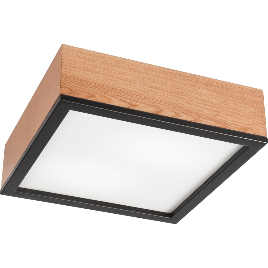 Iluminação de teto OAK SQUARE 2xE27/15W/230V 31x31 cm carvalho/preto