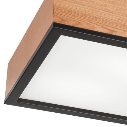 Iluminação de teto OAK SQUARE 2xE27/15W/230V 31x31 cm carvalho/preto
