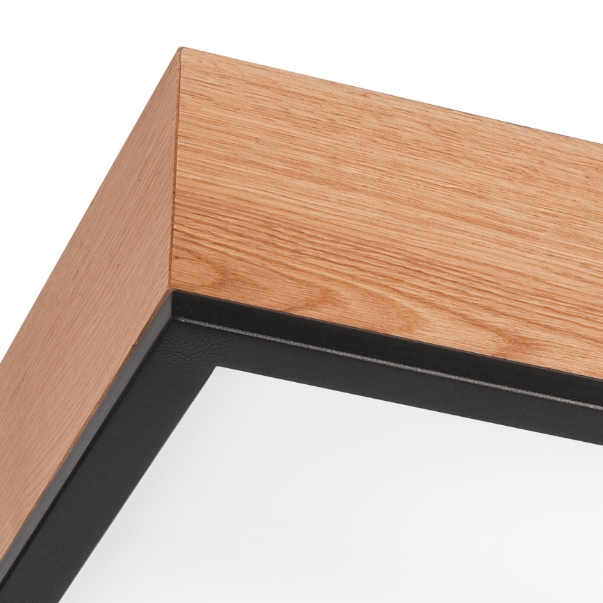 Iluminação de teto OAK SQUARE 2xE27/15W/230V 31x31 cm carvalho/preto