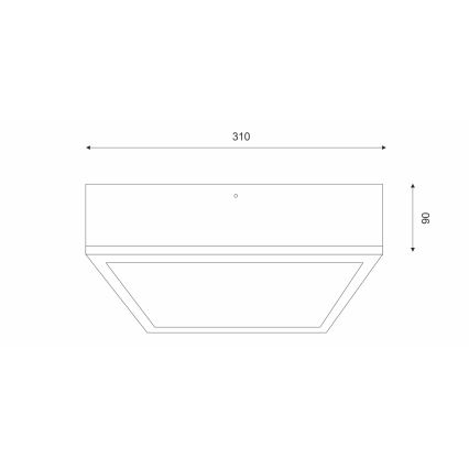 Iluminação de teto OAK SQUARE 2xE27/15W/230V 31x31 cm carvalho/preto