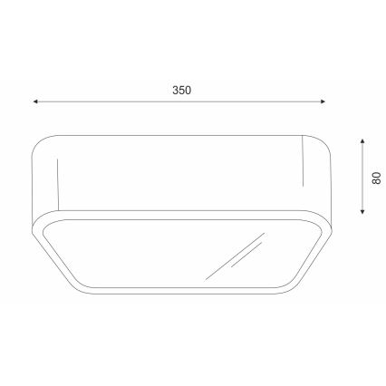 Iluminação de teto OAK SQUARE 2xE27/15W/230V 35x35 cm carvalho