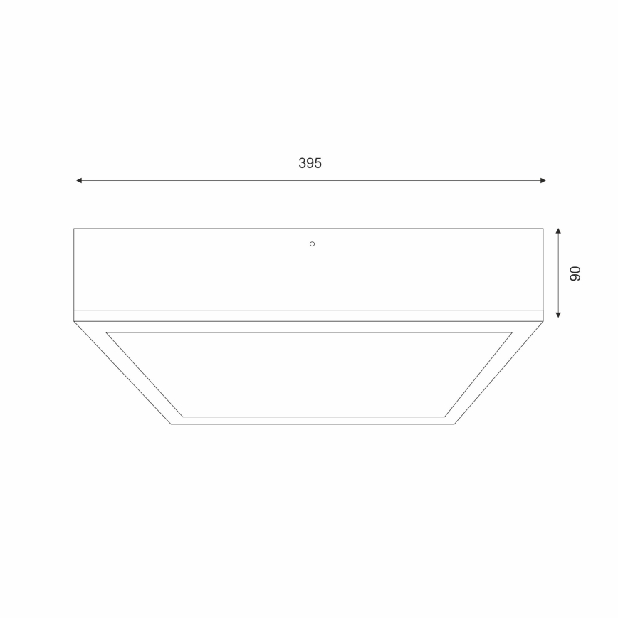 Iluminação de teto OAK SQUARE 4xE27/15W/230V 39x39 cm carvalho/branco