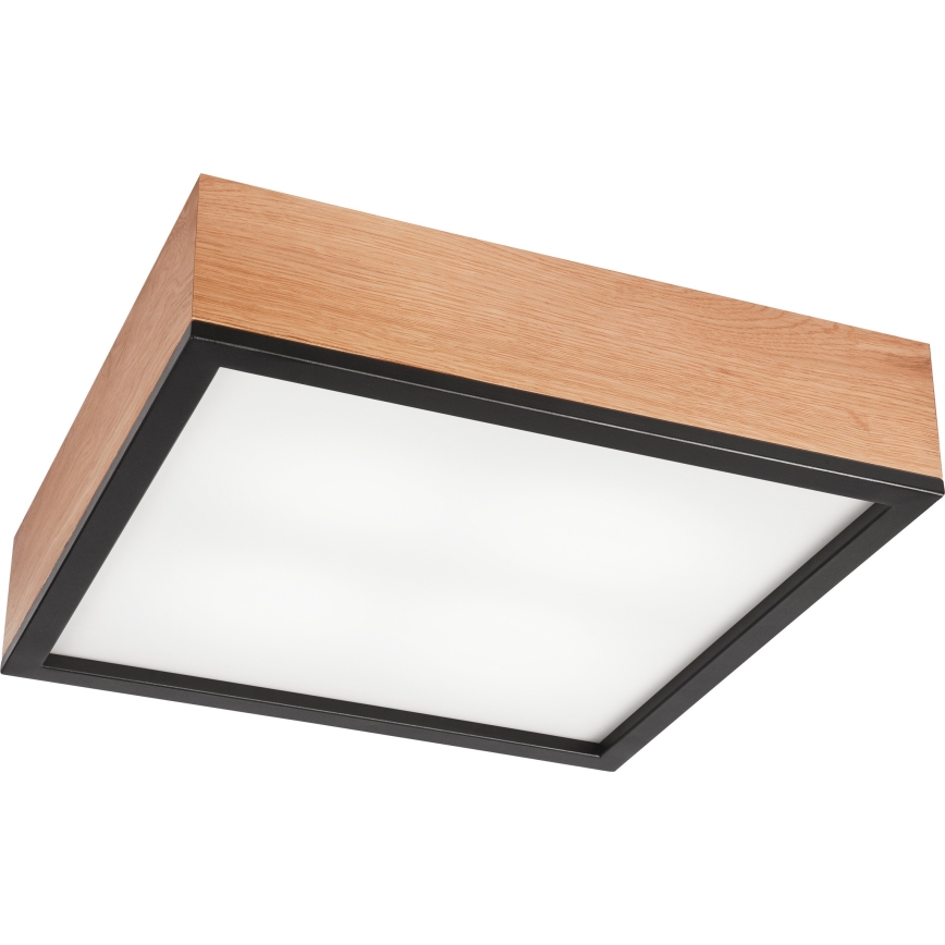 Iluminação de teto OAK SQUARE 4xE27/15W/230V 39x39 cm carvalho/preto