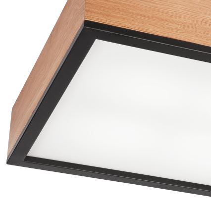 Iluminação de teto OAK SQUARE 4xE27/15W/230V 39x39 cm carvalho/preto