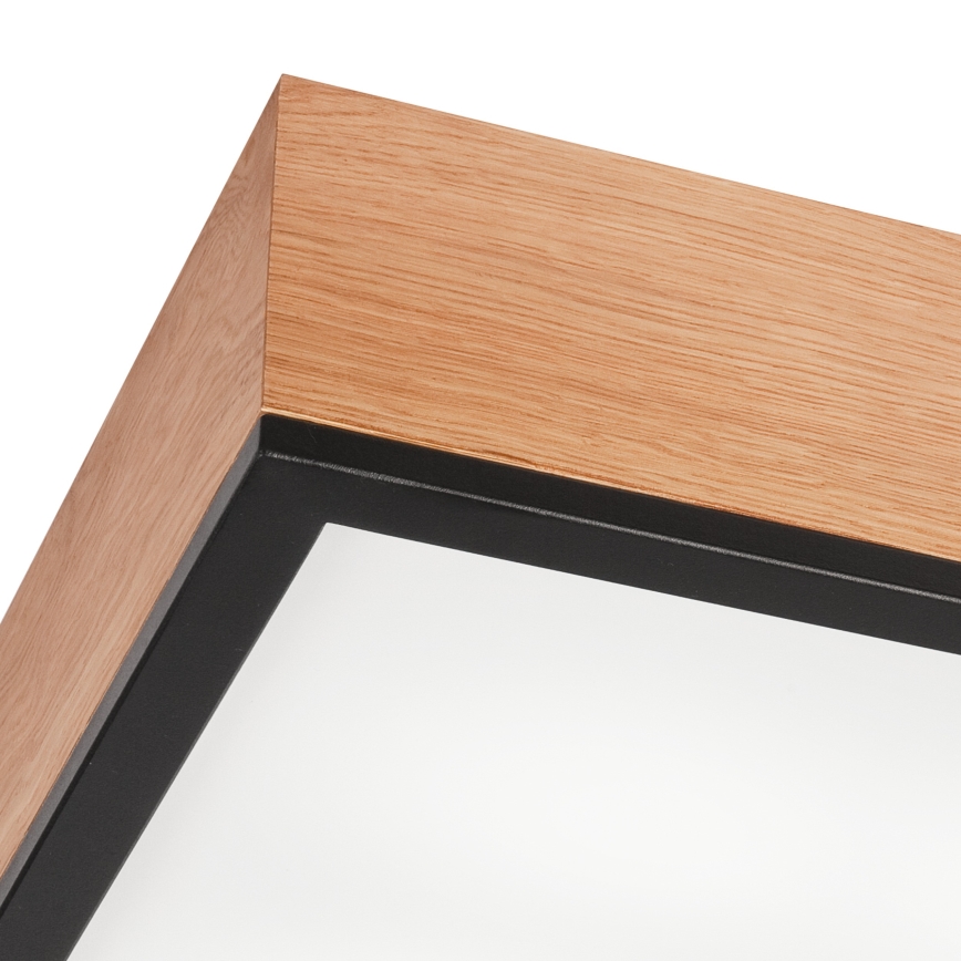 Iluminação de teto OAK SQUARE 4xE27/15W/230V 39x39 cm carvalho/preto