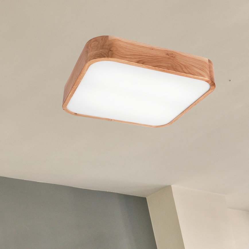Iluminação de teto OAK SQUARE 4xE27/15W/230V 45x45 cm carvalho