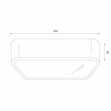 Iluminação de teto OAK SQUARE 4xE27/15W/230V 45x45 cm carvalho