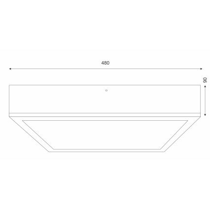 Iluminação de teto OAK SQUARE 4xE27/15W/230V 48x48 cm carvalho/branco