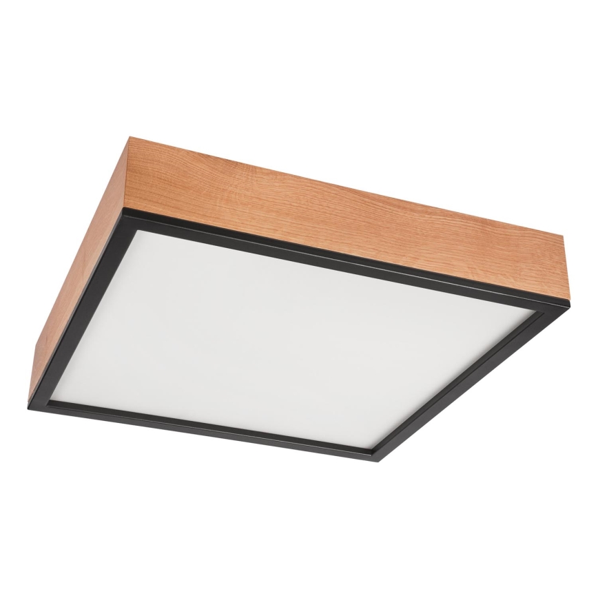 Iluminação de teto OAK SQUARE 4xE27/15W/230V 48x48 cm carvalho/preto