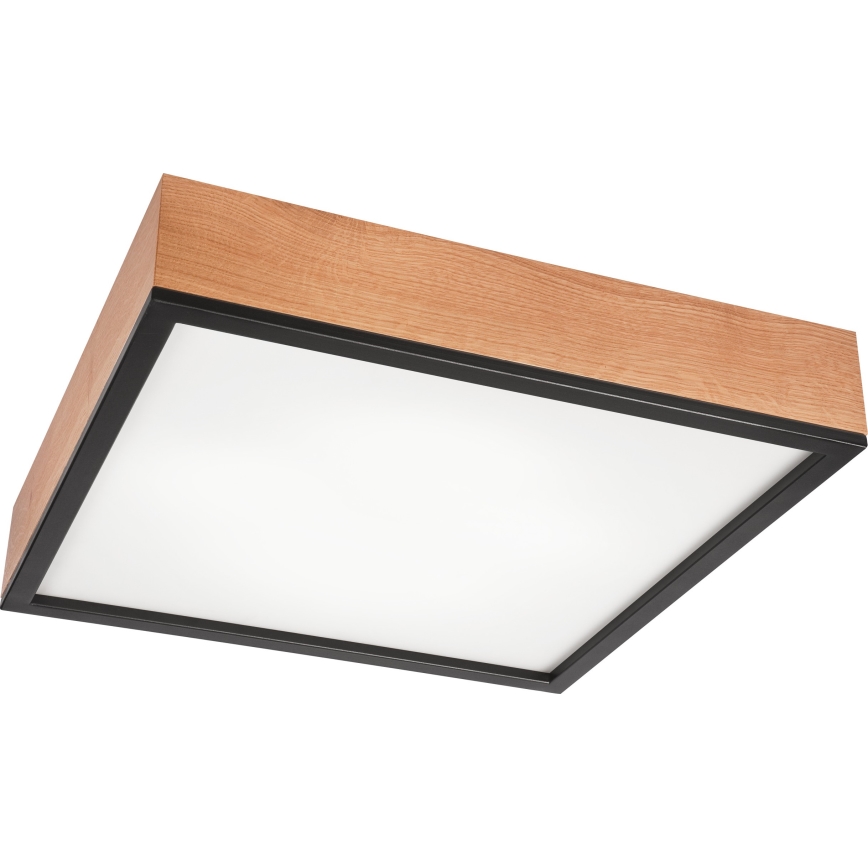 Iluminação de teto OAK SQUARE 4xE27/15W/230V 48x48 cm carvalho/preto