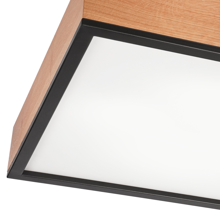 Iluminação de teto OAK SQUARE 4xE27/15W/230V 48x48 cm carvalho/preto