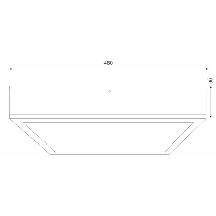 Iluminação de teto OAK SQUARE 4xE27/15W/230V 48x48 cm carvalho/preto
