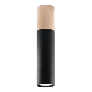 Iluminação de teto PABLO 1xGU10/40W/230V preto/faia