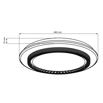 Iluminação de teto para casa de banho LED com regulação ADELA LED/72W/230V diâmetro 48 cm 3000-6000K IP44 + comando