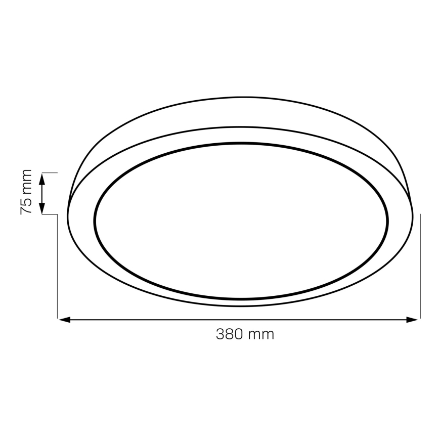 Iluminação de teto para casa de banho LED com regulação HALINA LED/48W/230V 3000-6000K diâmetro 38 cm IP44 preto + comando