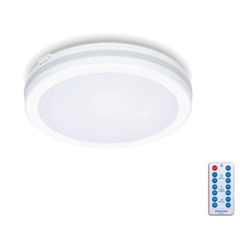 Iluminação de teto para casa de banho LED com sensor LED/12W/230V 3000/4000/6500K IP65 diâmetro 20 cm branco + comando