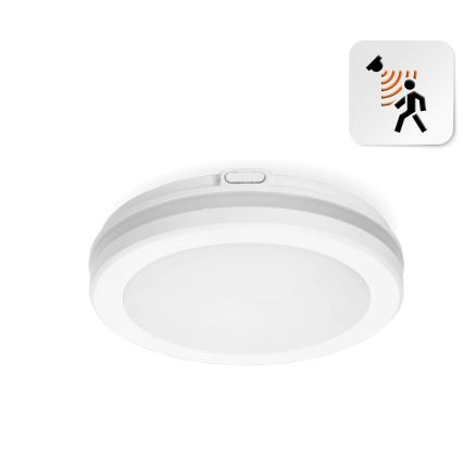 Iluminação de teto para casa de banho LED com sensor LED/12W/230V 3000/4000/6500K IP65 diâmetro 20 cm branco + comando