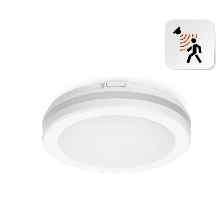 Iluminação de teto para casa de banho LED com sensor LED/12W/230V 3000/4000/6500K IP65 diâmetro 20 cm branco + comando