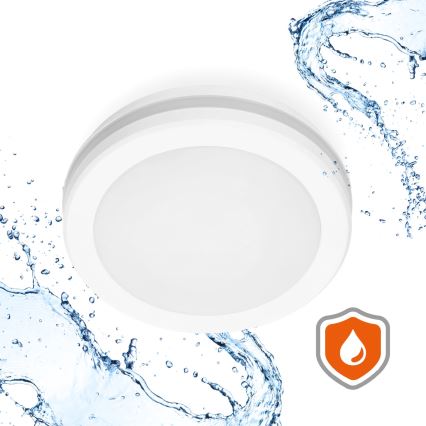 Iluminação de teto para casa de banho LED com sensor LED/12W/230V 3000/4000/6500K IP65 diâmetro 20 cm branco + comando