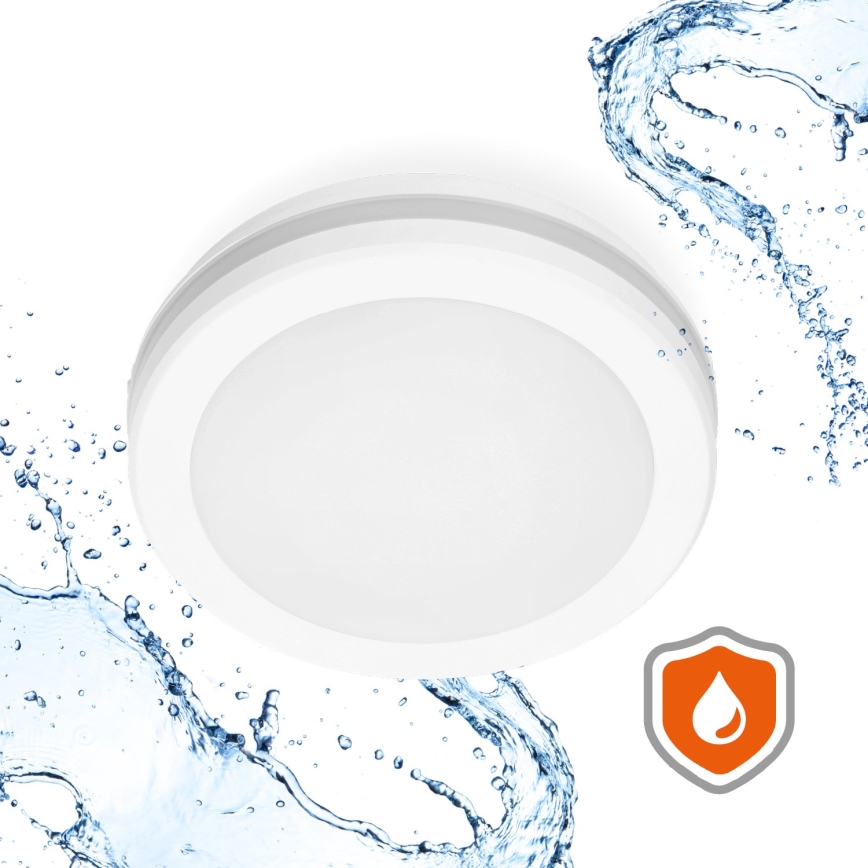 Iluminação de teto para casa de banho LED com sensor LED/12W/230V 3000/4000/6500K IP65 diâmetro 20 cm branco + comando