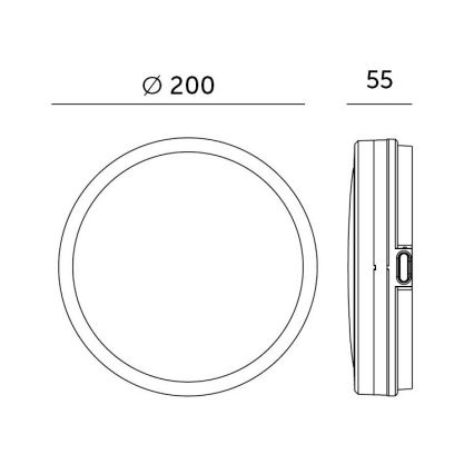 Iluminação de teto para casa de banho LED com sensor LED/12W/230V 3000/4000/6500K IP65 diâmetro 20 cm branco + comando