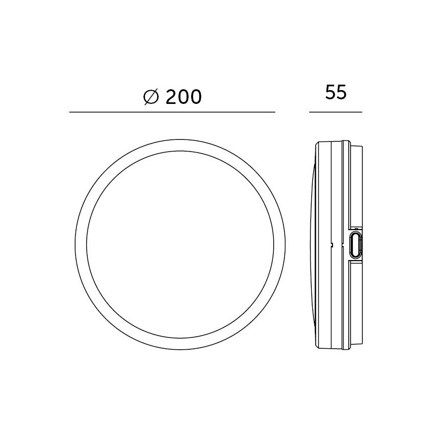 Iluminação de teto para casa de banho LED com sensor LED/12W/230V 3000/4000/6500K IP65 diâmetro 20 cm branco + comando